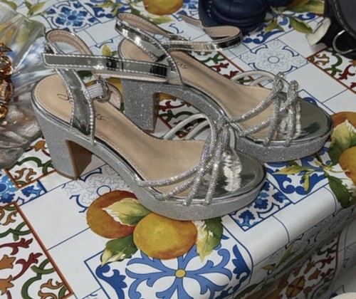 Sandali donna argento glitter - sandali,