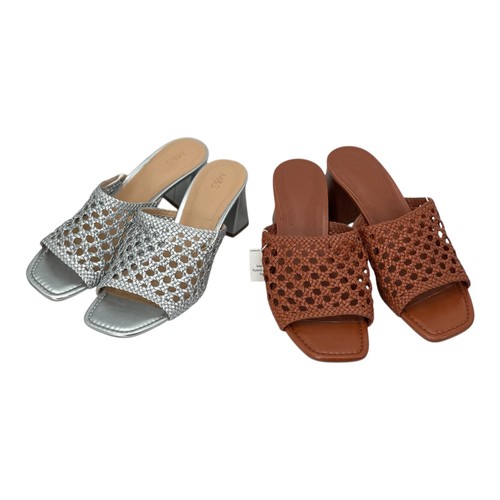 Mules tessuto tacco a - mules, m&s