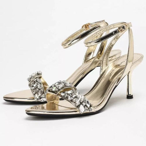 Sandali oro tacco - 9, cm