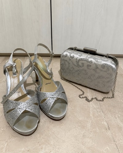 Sandali donna argento pelle