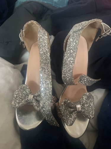 Sparkly glitter argento tacco - sparkly,